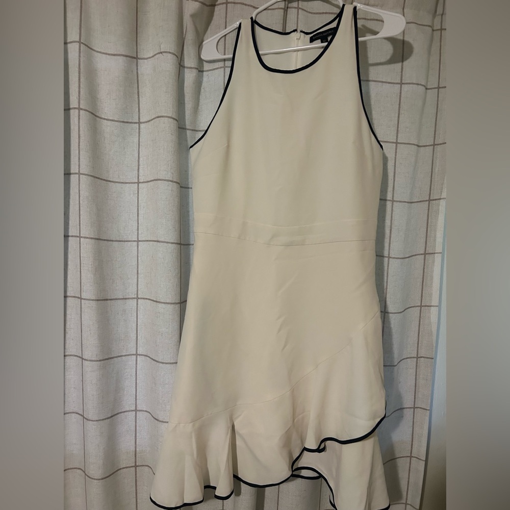 Banana Republic Ivory Dress with Black Accents
